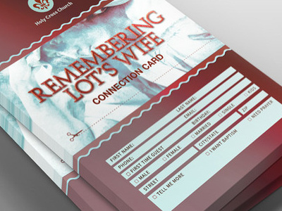 Remembering Lots Wife Church Connection Card Template event flyer form gospel grace heaven information card jesus loswl marketing ministry new member revival