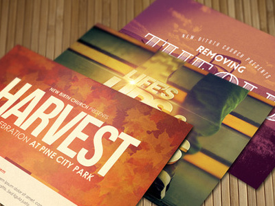 Celebrate Church Postcard Bundle designs event fall festival green harvest invite layered loswl mailer maple postcard