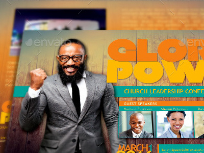 Glory And Power Church Flyer Template leadership leadership training mailer musical national day of prayer pastor appreciation postcard posters revival revivals sermon series