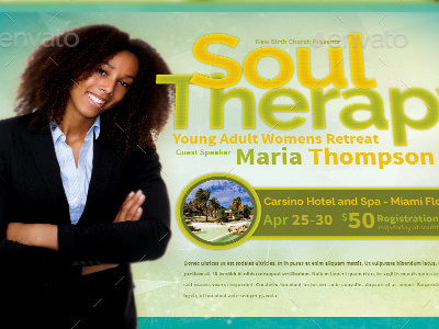 Soul Therapy Church Flyer Template praise prayer breakfast retreat revival summit teachers vacation flyer women retreat womens conference worship youth camp youth retreat