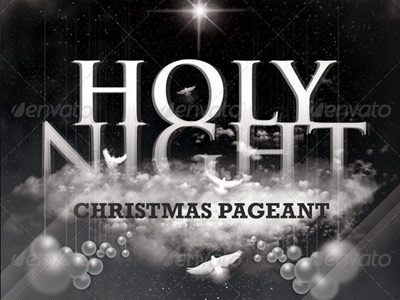 Holy Night Flyer 4x6 and black christian christmas church concert dvd flyer graphics insert jewel pageant template white