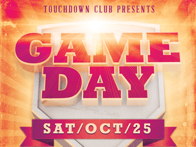 Game Day Event Flyer Template athletics bar basketball college football event flyers fall flyers football football football camp football competition football flyer template football party flyer hokey how you like me now loswl make flyer make flyers party flyer pros vs joes sports sports event sports flyer summer superbowl tailgate tavern touchdown club training youth football flyers youth sports club