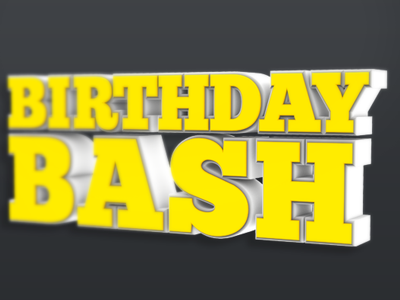 Birthday Bash Isolated 3d Text Objects