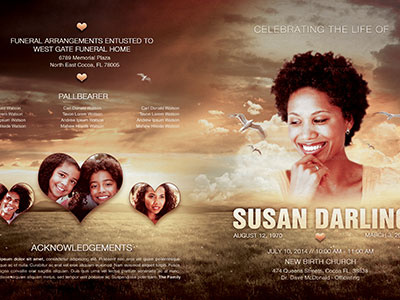 Life of Love Funeral Program Template 006