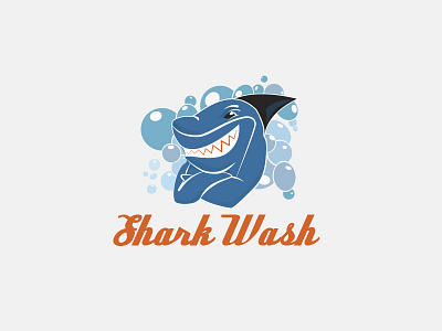 Shark Wash Logo design logo logo design logotype mark wash