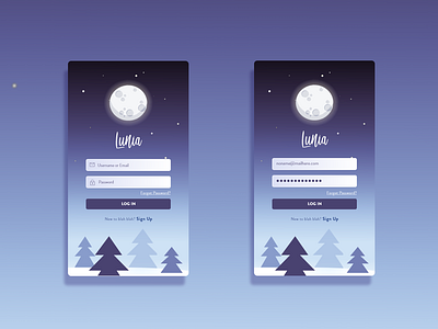 Sleep App - Lunia app design logo ui