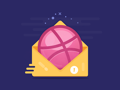 Dribbble Invitation design dribbble envelope giveaway icon invitation invite