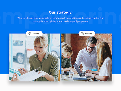 Our Strategy - shot from a new project clean flat layout pics strategy ui ux web