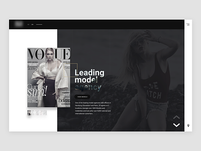 Model agency clean design homepage icon layout modern typography ui ux web website