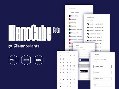 NanoCube Beta action sheets android banner components icons login navigation omnichannel system top bar web