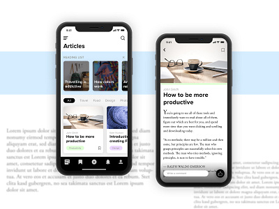 Articles App articles blog design interface ios ui ux