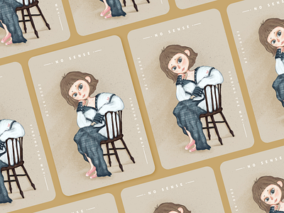 NO SENSE-1 card chair color cute design girl illustration people ui 坐