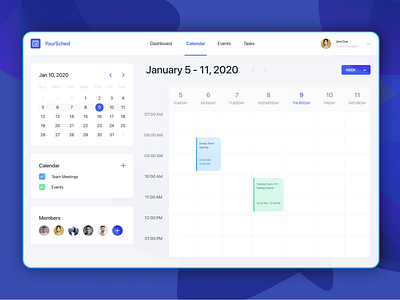 YourSched | Calendar Planner calendar planner time time management uidesign web design web designer