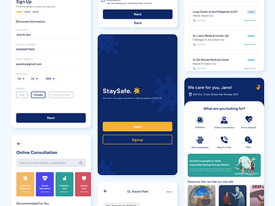 StaySafe | COVID-19 Helper Mobile App Concept