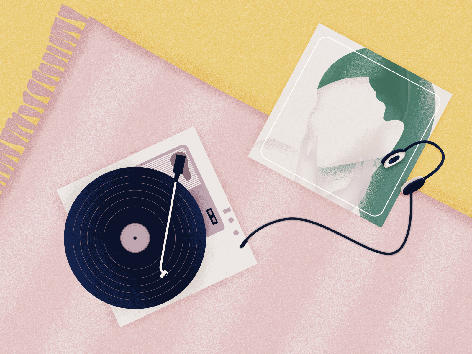 Positions by Ariana Grande ariana grande headphones illustration musice record player rug turntable vinyl