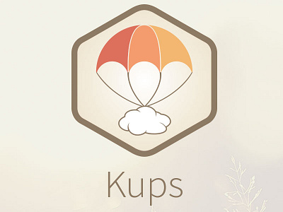 New logo Kups flat cloud flat icon kups logo parachute web