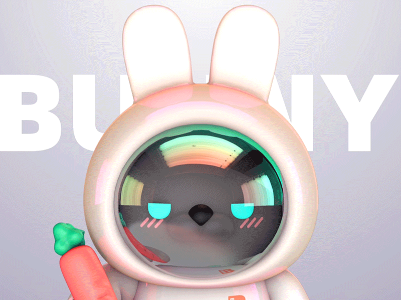 B BUNNY smirk animation bunny c4d cartoon character cute animal
