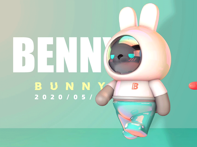 B BUNNY walk 3d animation bunny c4d carrot cartoon character cute animal