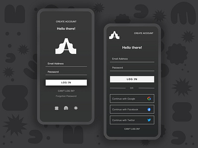 Dark Mode Loginscreens dark mode dark theme dark ui design icon logo mobile typography ui ux vector web