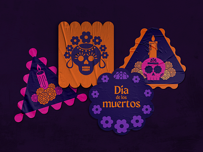 🏵️💀🏵️Día de muertos stickers design digital día de muertos icon illustration mexico stickers tradition vector