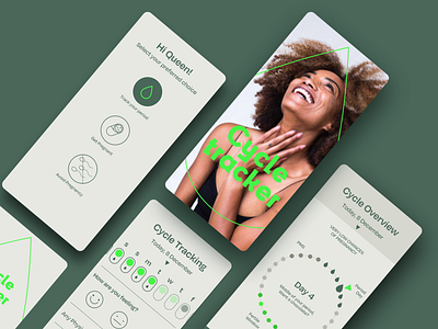 Cycle Tracker app branding flat health app healthcare minimal typography ui ux