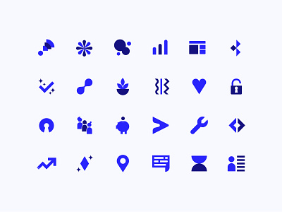 Polidea's Icons Set . Part 1 approachable branding design geometic icon design icon set iconography icons rebranding