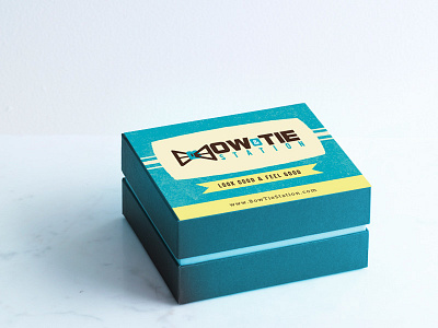 Box label for a bow tie company bow tie bowtie box label packaging retro texture tie