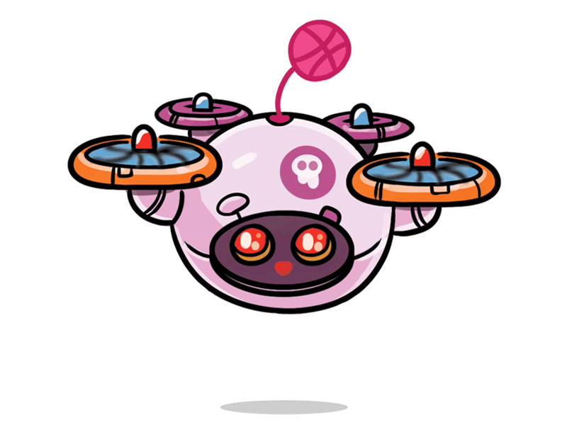 Dribbb Drone animated gif bouncing digital art drawing drone hello dribbble illustration