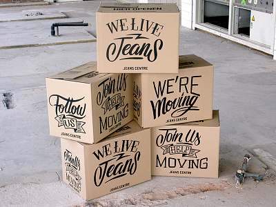 Custom handlettering boxes boxes brush handlettering jeanscentre script type typography