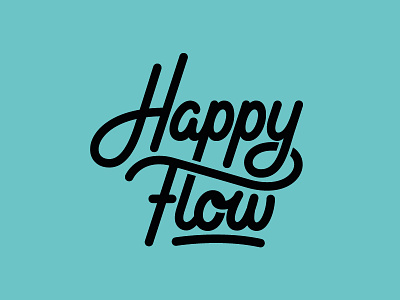Happy Flow Logodesign customlettering handlettering happyflow logodesign script stationery