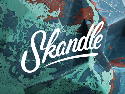 Logo design for Skandle brushscript handlettering logo logodesign script skandle skull
