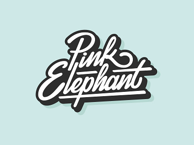Pink Elephant logo design elephant handlettering logo pink script vector