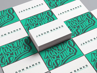 Jason Banks logo brushlettering businesscard dj handettering logo script