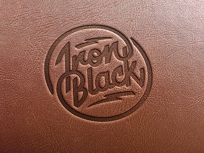 Iron Black logo design black design handlettering iron leather logo mockup