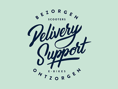 Delivery Support logo & stationery handlettering logo script stationery
