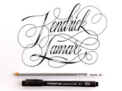 Kendrick Lamar calligraphy fineliner handlettering kedricklamar music script typography