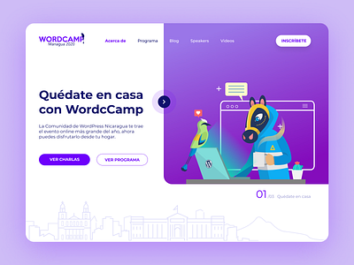 Illustration WordCamp Managua flatdesign illustration ui vector webdesign