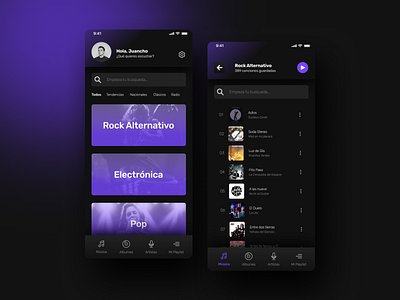 Rock Music App Mobile graphic design ui webdesign