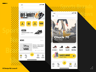 The homepage of shoes app design flat homepage shoebox shoes shopping app ui