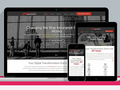 Jet health solutions bootstrap branding css3 html5 logo responsive typography ui ux website design