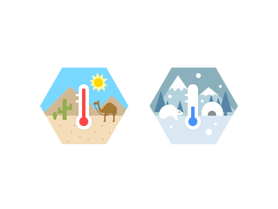Weather icon camel cold desert flat flat icon hot icon iconography polarbear snow temperature weather