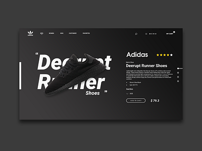 Adidas Web Design branding design flat illustration typography ui ux website