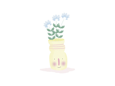 Flower friend art character design design doodle flat illustration illustrator minimal plant illustration vector