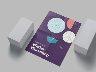 Winter Workshop Poster branding design flat graphic design illustration marketing vector