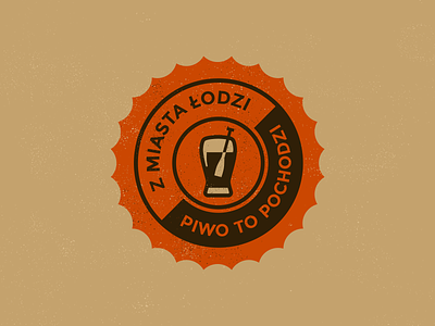 Z miasta Łodzi piwo to pochodzi beer boat brewery craft glass label lodz logo poland