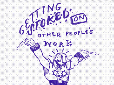 Get Stoked bitmap blog illustration superhero