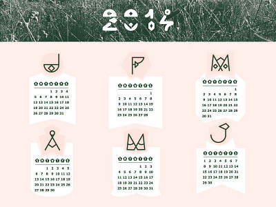 New Year's Calendar Screen print calendar geometric lettering print