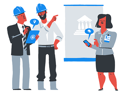 Rundl - Construction Site and Government app brand business government illustrations limited colours