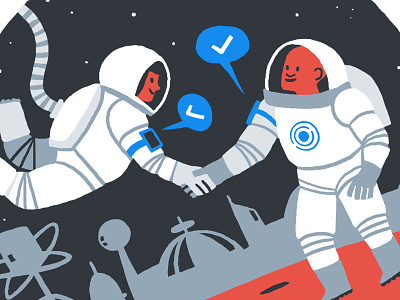 Rundl Astronauts astronauts brand illustrations futuristic limited colours website illustrations
