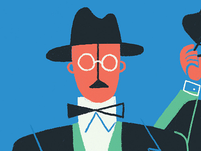 Fernando Pessoa author editorial illustration minimal modernism portrait schoolbook